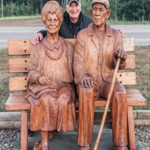 For three years, this guy carved a wooden figure of his parents.