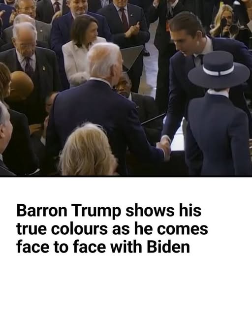 Barron Trump shows his true colours as he comes face to face with Joe Biden