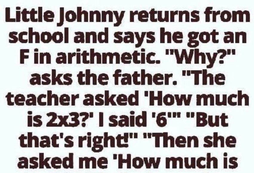 Little Johnny gets an F in math